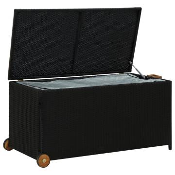 Garden Storage Box Black 120x65x61 cm Poly Rattan