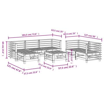 7 Piece Garden Lounge Set Solid Wood Douglas