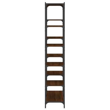 Bookshelf Brown Oak 100x32x170 cm Engineered Wood and Iron