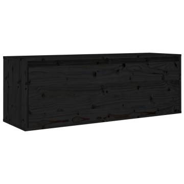 TV Cabinets 5 pcs Black Solid Wood Pine