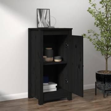 Sideboard Black 40x35x80 cm Solid Wood Pine