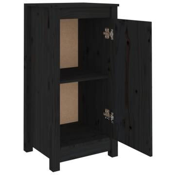 Sideboard Black 40x35x80 cm Solid Wood Pine