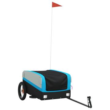 Bike Trailer Black and Blue 30 kg Iron