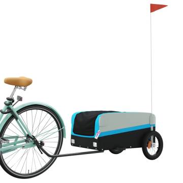 Bike Trailer Black and Blue 30 kg Iron