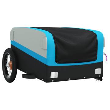 Bike Trailer Black and Blue 30 kg Iron