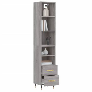 Highboard Grey Sonoma 34.5x34x180 cm Engineered Wood