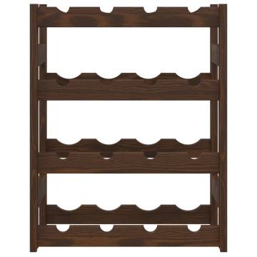 Wine Rack for 16 Bottles Brown Solid Wood Pine