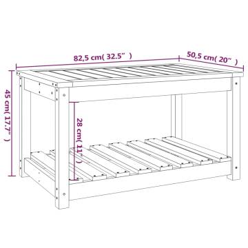 Garden Table 82.5x50.5x45 cm Solid Wood Douglas