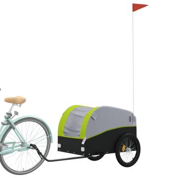 Bike Trailer Black and Green 45 kg Iron