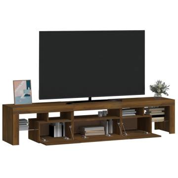 TV Cabinet with LED Lights Brown Oak 200x36.5x40 cm