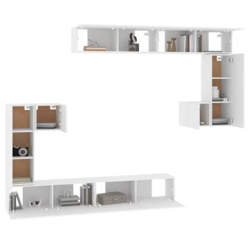 Wall-mounted TV Cabinet White Engineered Wood