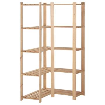 5-Tier Storage Corner Rack 82.5x82.5x170 cm Solid Pinewood