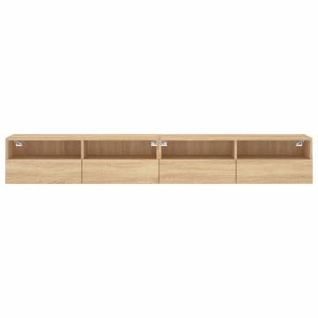 TV Wall Cabinets 2 pcs Sonoma Oak 100x30x30 cm Engineered Wood