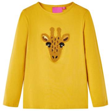 Kids' T-shirt with Long Sleeves Dark Ochre 104