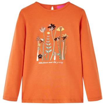 Kids' T-shirt with Long Sleeves Burnt Orange 104