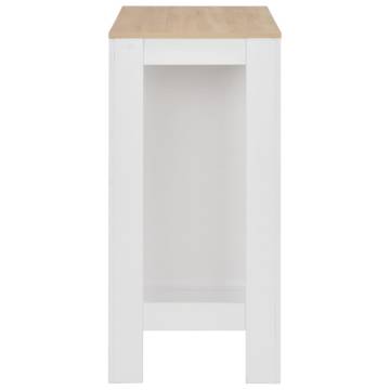 Bar Table with Shelf White 110x50x103 cm