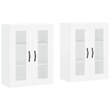 Wall Mounted Cabinets 2 pcs White Engineered Wood