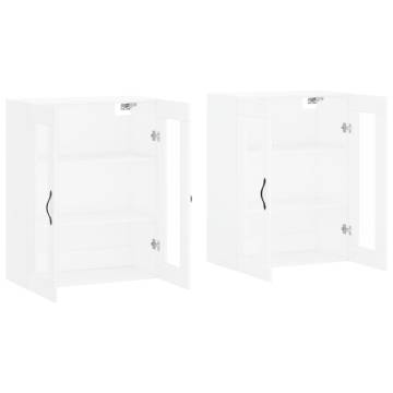 Wall Mounted Cabinets 2 pcs White Engineered Wood