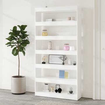 Book Cabinet/Room Divider White 100x30x198 cm Engineered wood