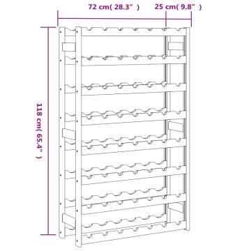 Wine Rack for 56 Bottles Grey Solid Wood Pine