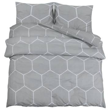 Duvet Cover Set Grey 260x240 cm Cotton