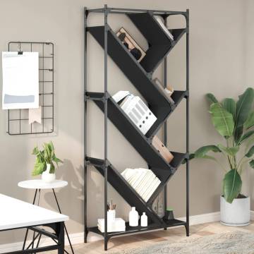 Bookcase Black 79x30x180 cm Engineered Wood and Metal