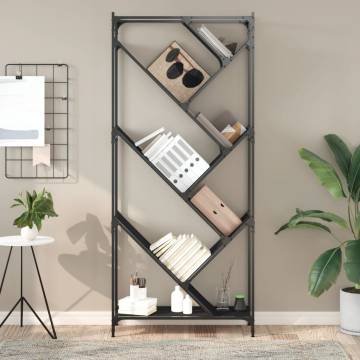 Bookcase Black 79x30x180 cm Engineered Wood and Metal