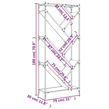 Bookcase Black 79x30x180 cm Engineered Wood and Metal