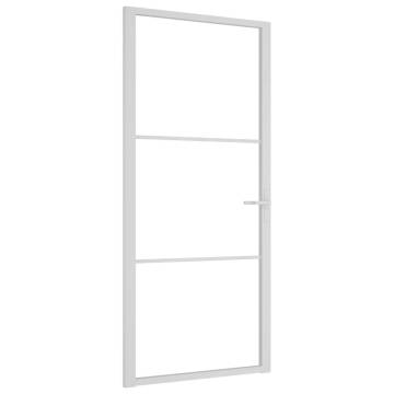 Interior Door 93x201.5 cm White ESG Glass and Aluminium