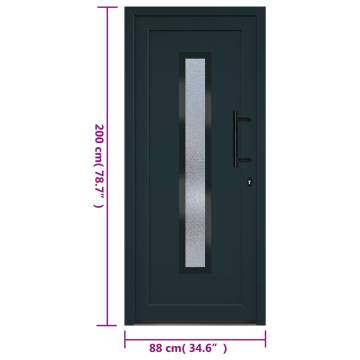 Front Door Anthracite 88x200 cm PVC