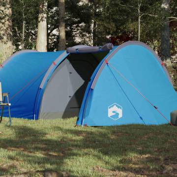 Camping Tent 4-Person Blue Waterproof