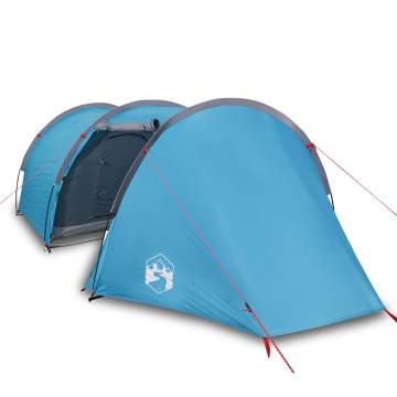 Camping Tent 4-Person Blue Waterproof