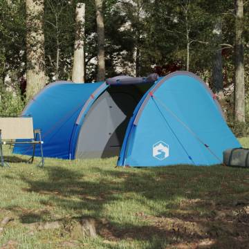 Camping Tent 4-Person Blue Waterproof