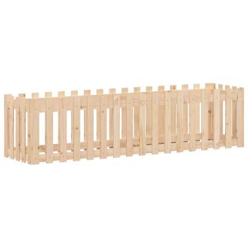 Garden Raised Bed with Fence Design 200x50x50 cm Solid Wood Pine