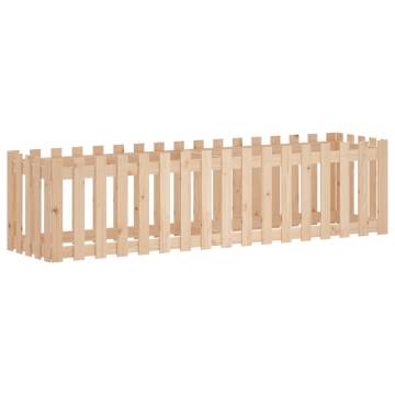 Garden Raised Bed with Fence Design 200x50x50 cm Solid Wood Pine