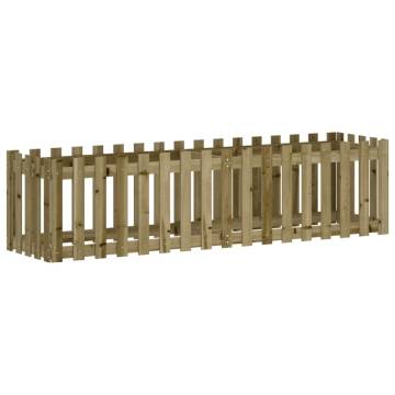 Garden Raised Bed with Fence Design 200x50x50 cm Impregnated Wood Pine