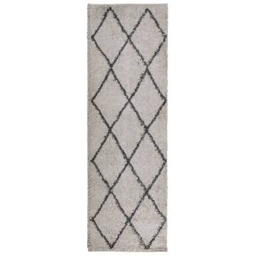 Shaggy Rug High Pile Modern Beige and Anthracite 80x250 cm