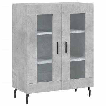 Highboard Concrete Grey 69.5x34x180 cm Engineered Wood