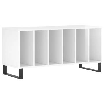 Record Cabinet High Gloss White 100x38x48 cm Engineered Wood