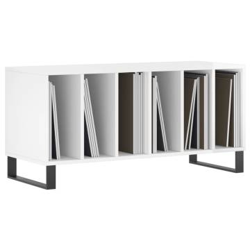 Record Cabinet High Gloss White 100x38x48 cm Engineered Wood