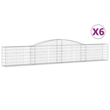 Arched Gabion Baskets 6 pcs 400x30x60/80 cm Galvanised Iron