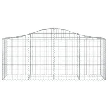 Arched Gabion Baskets 8 pcs 200x50x80/100 cm Galvanised Iron