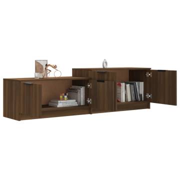 TV Cabinet Brown Oak 158.5x36x45 cm Engineered Wood