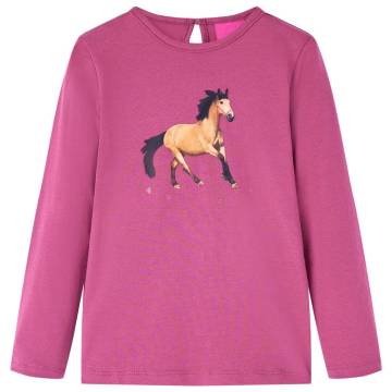 Kids' T-shirt with Long Sleeves Raspberry 128