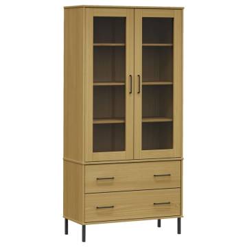 Bookcase with Metal Legs Brown 85x35x172.5 cm Solid Wood OSLO