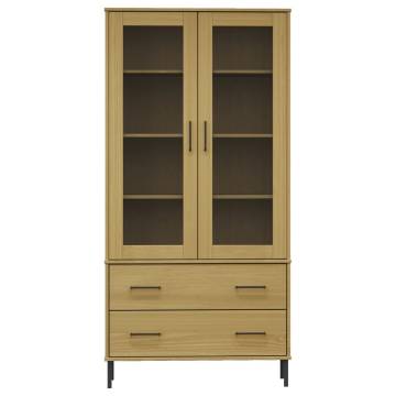 Bookcase with Metal Legs Brown 85x35x172.5 cm Solid Wood OSLO