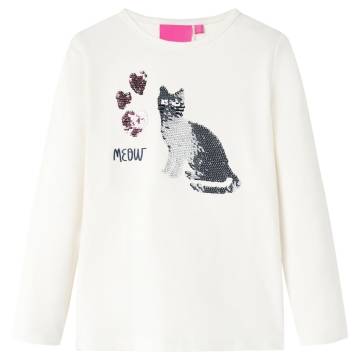 Kids' T-shirt with Long Sleeves Ecru 128