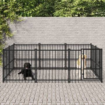 Outdoor Dog Kennel Steel 5.63 m²