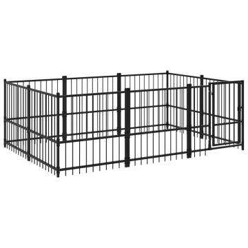 Outdoor Dog Kennel Steel 5.63 m²