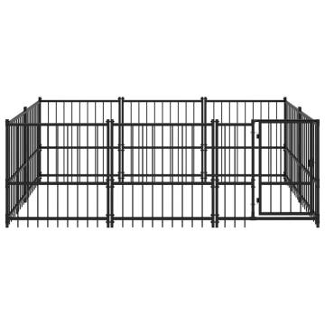 Outdoor Dog Kennel Steel 5.63 m²